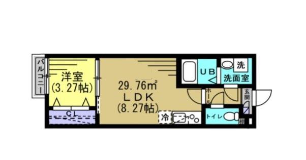 KH南流山(1LDK/1階)の間取り写真