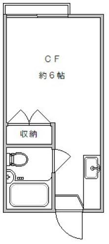 三軒茶屋アサカコーポ(ワンルーム/2階)の間取り写真