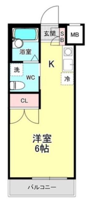 渡良ハウス(ワンルーム/2階)の間取り写真