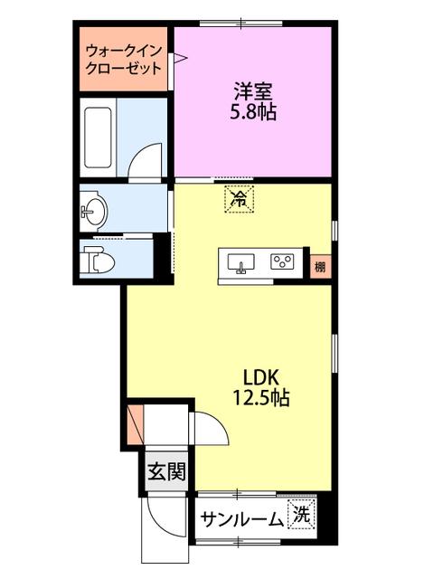 プレミオ(1LDK/1階)の間取り写真