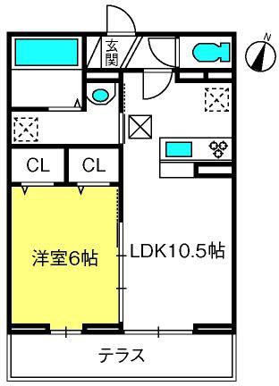 GLOIRE COURT(1LDK/1階)の間取り写真