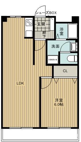 パークハイツミシマ(1LDK/4階)の間取り写真