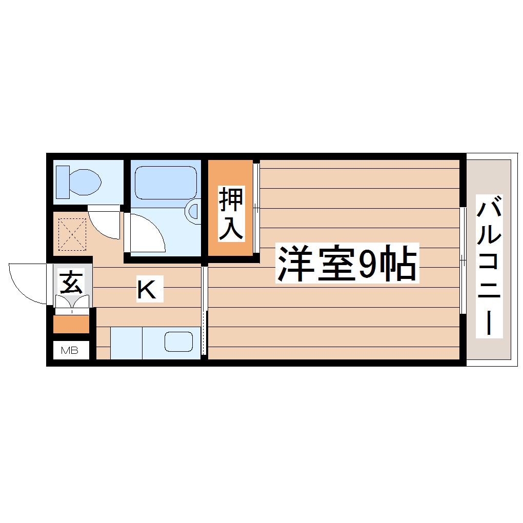 金剛ハイツ(1K/3階)の間取り写真