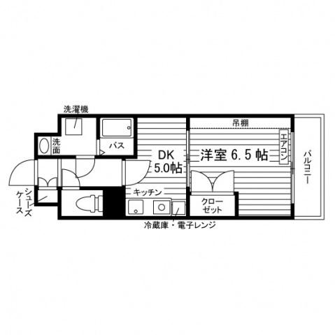 学生会館プラトン(1DK/3階)の間取り写真