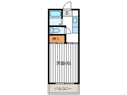 ロフティグリーンヒルズF(1K/1階)の間取り写真