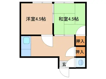 高野アパート(2DK/1階)の間取り写真
