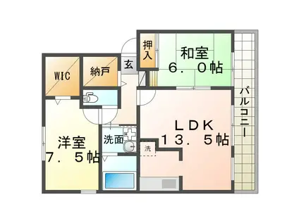 モナヴェイル(2LDK/2階)の間取り写真