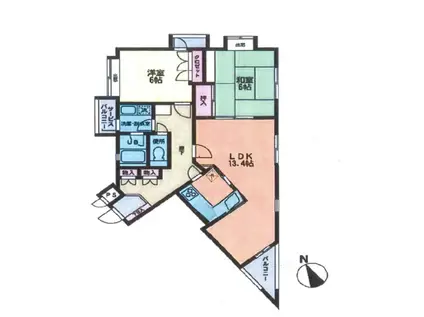 グランジュール小石川(2LDK/2階)の間取り写真