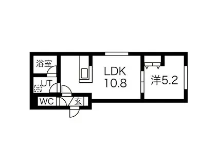 レユシール小樽(1LDK/2階)の間取り写真