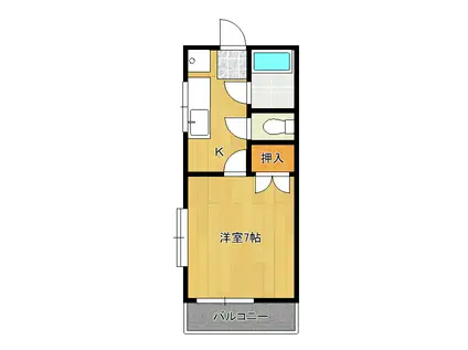 ハイツコバヤシ(1K/2階)の間取り写真