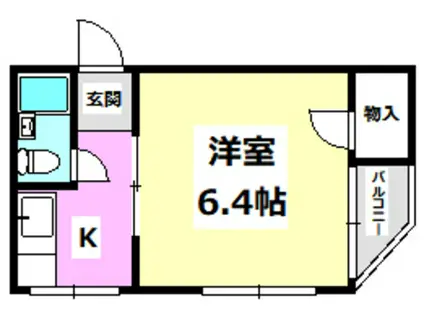 マンション・カエデ(1K/3階)の間取り写真