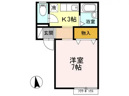 コーポSG(1K/2階)の間取り写真