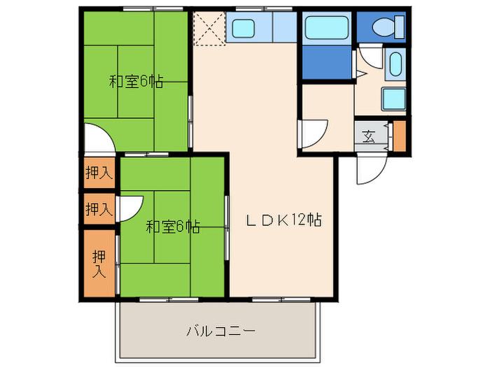 メゾンプルミエール(2LDK/1階)の間取り写真