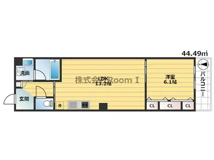 ブラービ南船場(1LDK/11階)の間取り写真