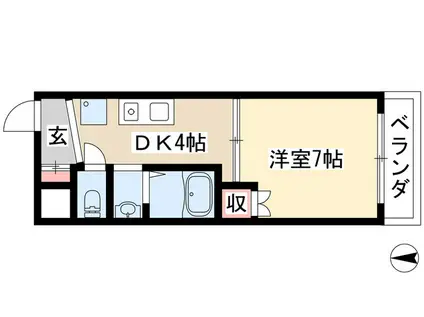 FULL HOUSE YAGOTO(1DK/3階)の間取り写真