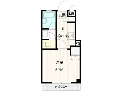 トレジャービルド(1K/3階)の間取り写真