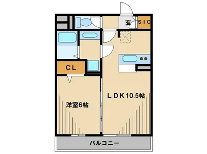 トレビナ保谷(1LDK/1階)の間取り写真