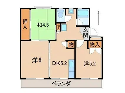 太田団地B(3DK/4階)の間取り写真