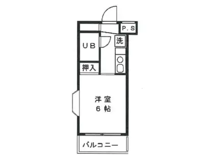 ロイヤル橋本(1K/2階)の間取り写真