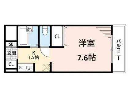 コパンジューヌIII(ワンルーム/2階)の間取り写真