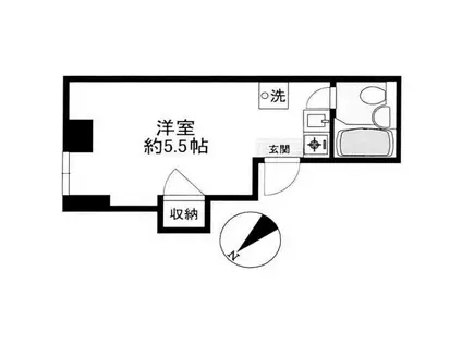 グリーンピア三ツ沢(ワンルーム/2階)の間取り写真