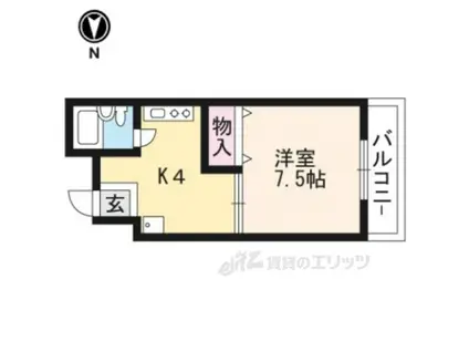 コスモハイツ千本(1K/3階)の間取り写真