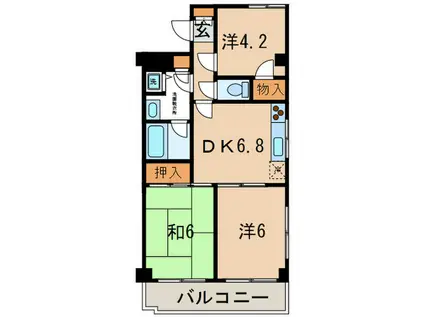 ワコーレ新川崎(3DK/2階)の間取り写真