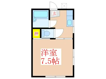 YKハイツ(1K/1階)の間取り写真