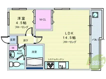 池田マンション(1LDK/3階)の間取り写真