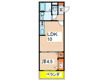 ベルビー宝塚(1LDK/1階)の間取り写真