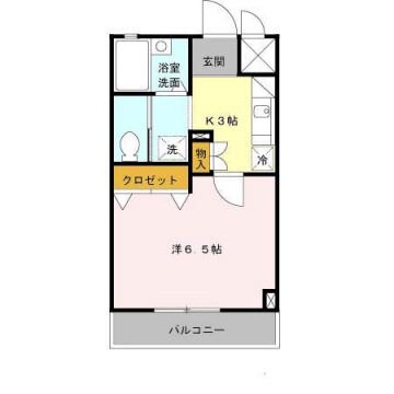 NSハイム(1K/2階)の間取り写真