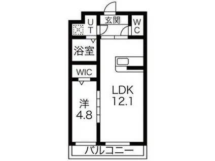 メゾンド桜(1LDK/2階)の間取り写真