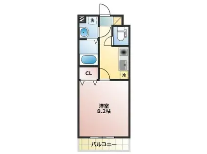 ブリリアント大木II(1K/3階)の間取り写真