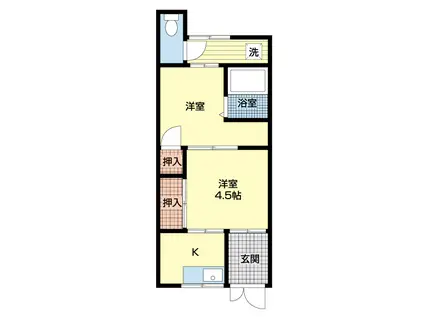 OKハウス有家(2K/2階)の間取り写真