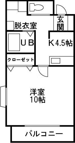 ラベーテ(1K/1階)の間取り写真