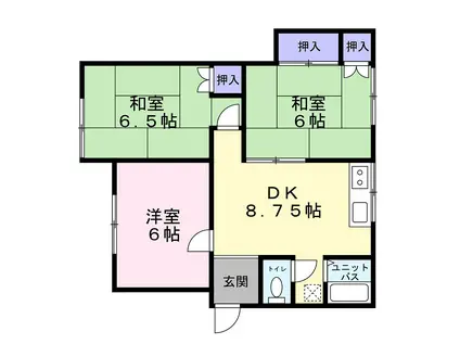 コーポロイヤルブルー(3DK/1階)の間取り写真