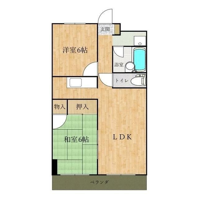 ホワイトハイツ(2LDK/2階)の間取り写真