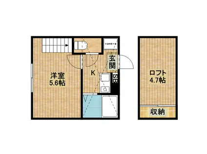 メトロポリタン(1K/2階)の間取り写真