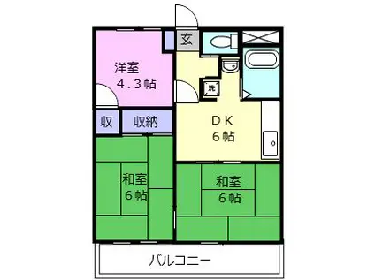 エイトマンション(3DK/3階)の間取り写真