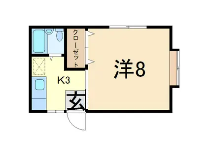 エイトハイツ(1K/1階)の間取り写真