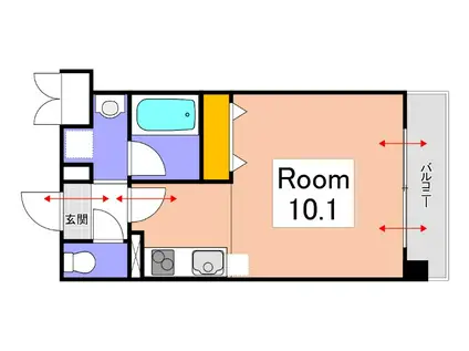 COCO学南町(ワンルーム/2階)の間取り写真
