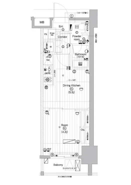 PREMIUM CUBE 亀戸 11階階 間取り