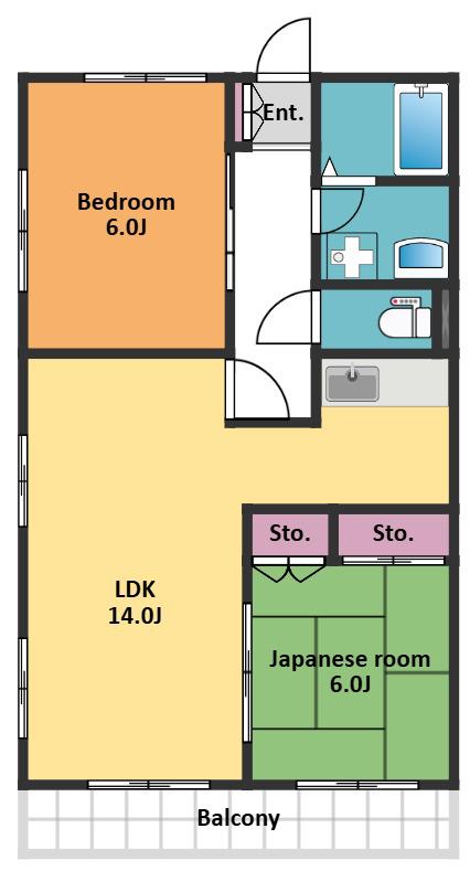 ピアレス下北沢A(2LDK/2階)の間取り写真