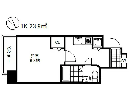 ララプレイス三宮東アスヴェル(1K/10階)の間取り写真