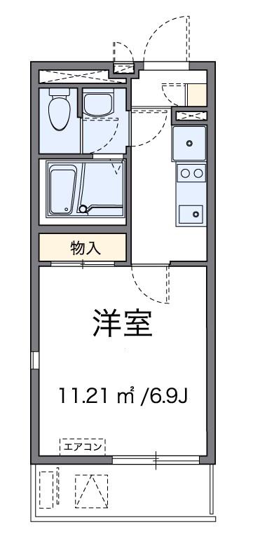 プランドール千寿(1K/4階)の間取り写真