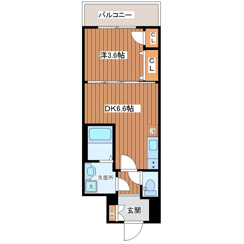 メルベージュ此花(1DK/10階)の間取り写真