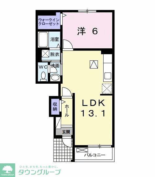 ジュネス ド アイサ(1LDK/1階)の間取り写真