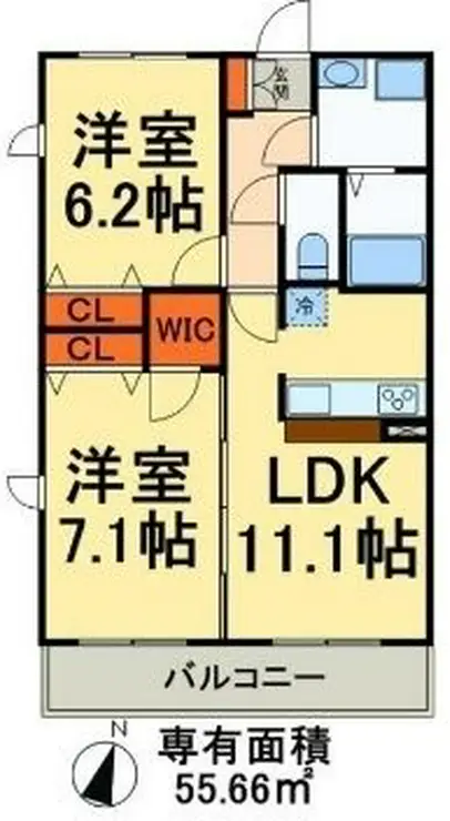グリシーナおおたか 4階階 間取り