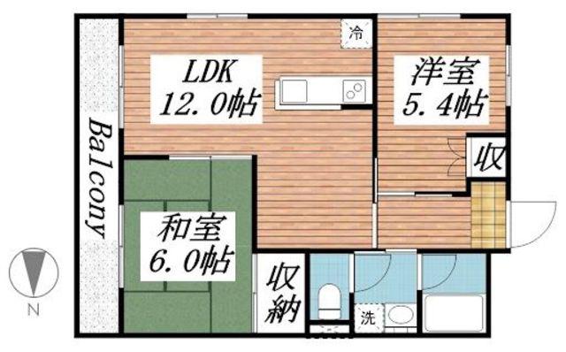 ICHOUSE(2LDK/2階)の間取り写真
