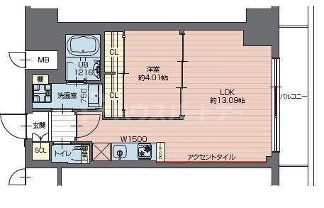 プレジオ西新井(1LDK/2階)の間取り写真